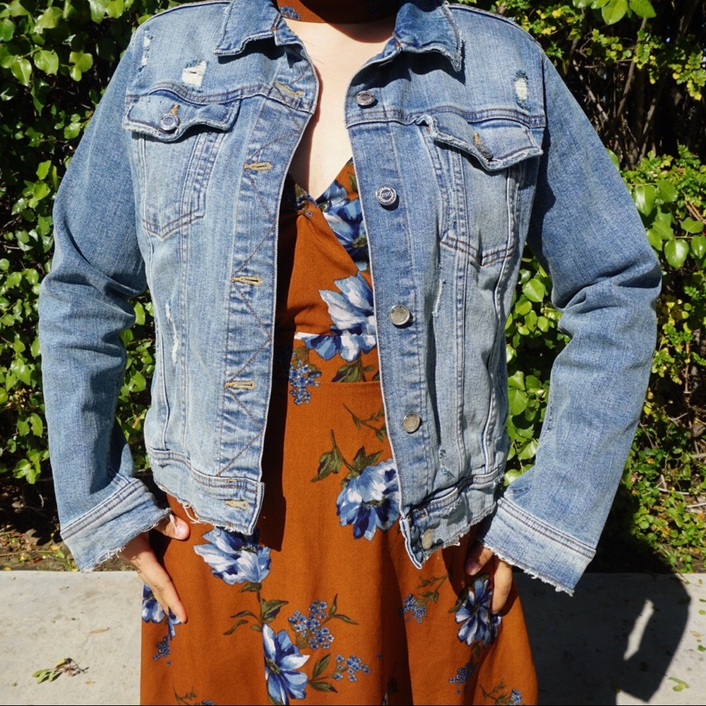Zara Distressed Denim Jacket